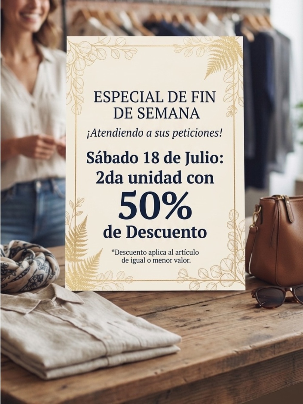 Weekend Special Promotional Sign - Cream Decorative Poster